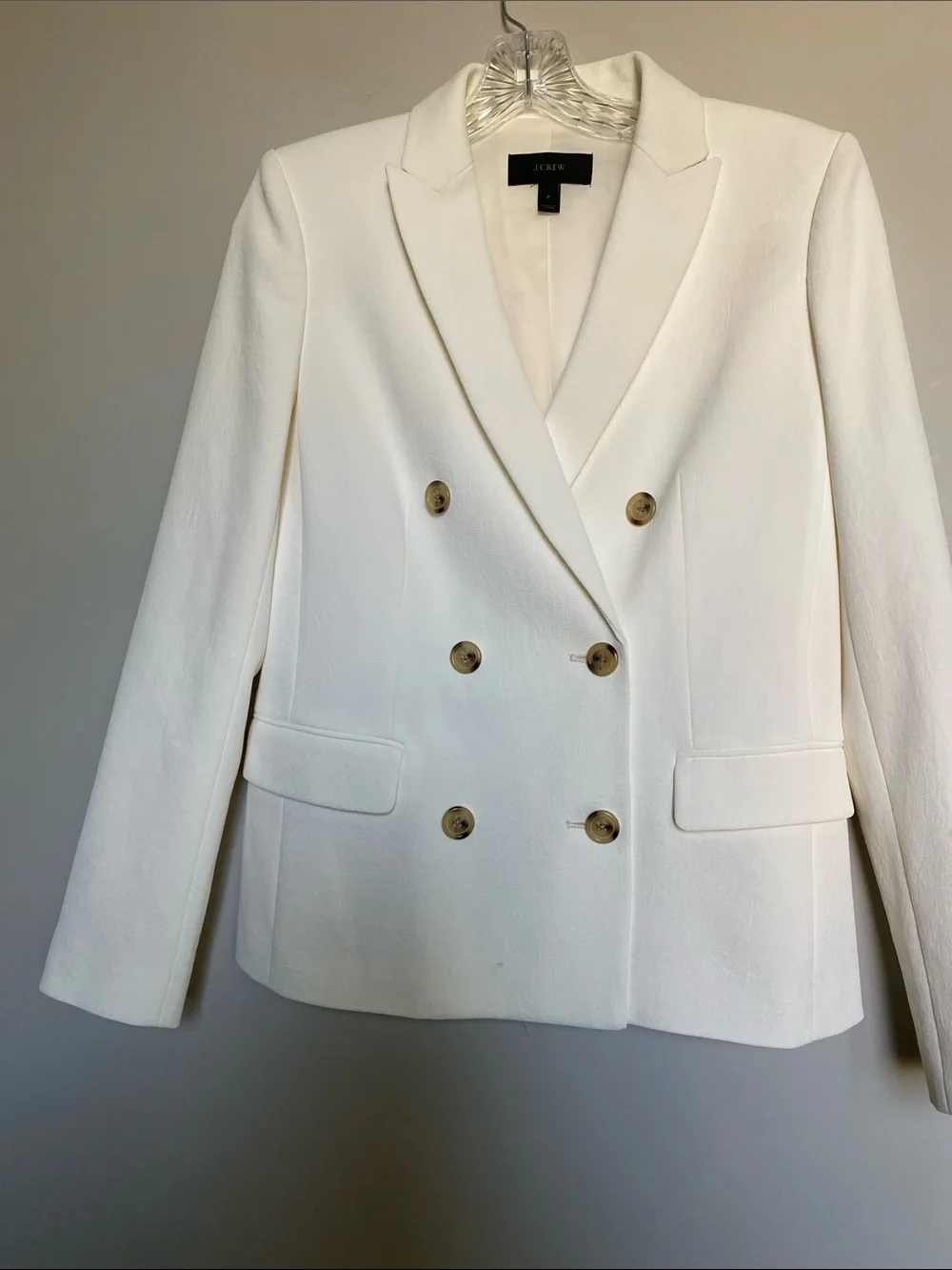 J.Crew Double Breasted Classic White Blazer size 2